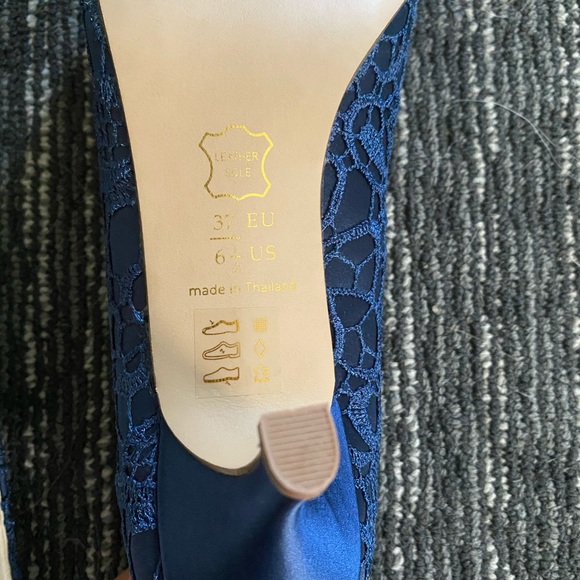 PARADOX LONDON Blue Peep Toe Low Heels. Size 6.5 - Picture 6 of 8